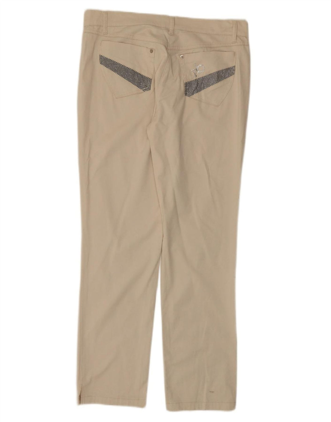 ROCCOBAROCCO ženske ravne ležerne hlače IT 46 Large W34 L30 Bež