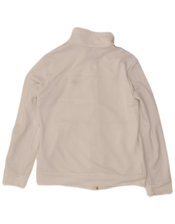 ADIDAS Ženska gornja jakna trenirke UK 12/14 Srednje bijeli poliester