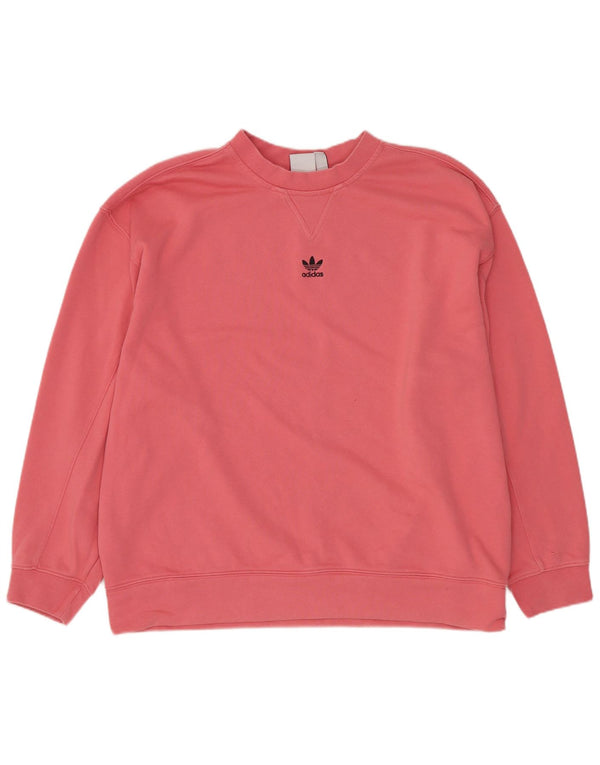ADIDAS Womens Oversized Sweatshirt Jumper UK 10 Small  Pink Cotton