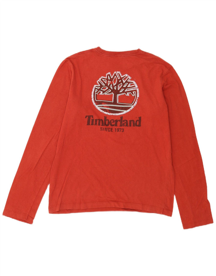 Timberland muška majica Earthkeepers s grafičkim motivima dugih rukava srednje crvene boje