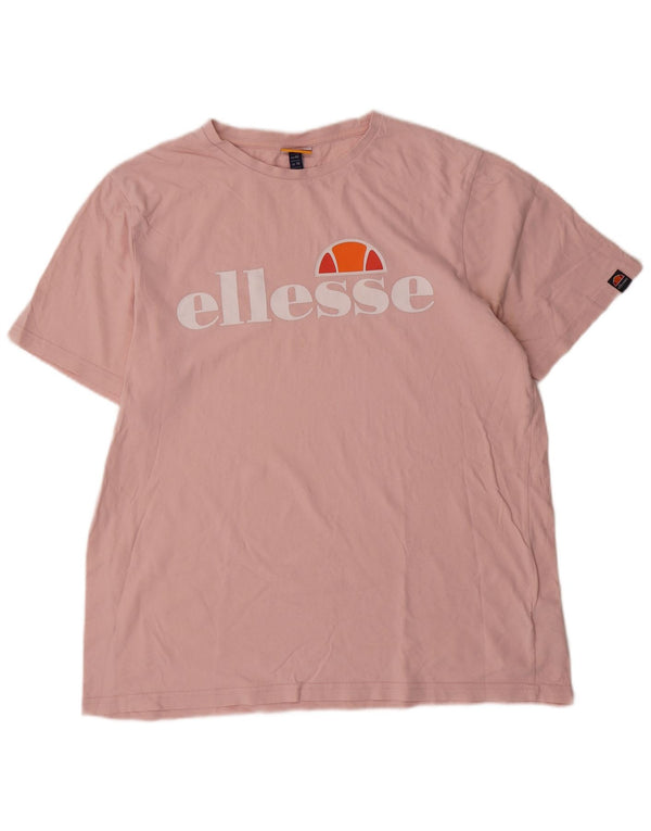 ELLESSE Ženska grafička majica kratkih rukava UK 14 Large Pink Pamuk