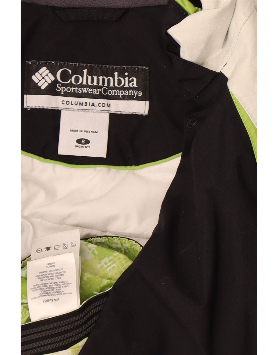 Prevelika ženska skijaška jakna Columbia UK 10 Mala crna najlonska boja