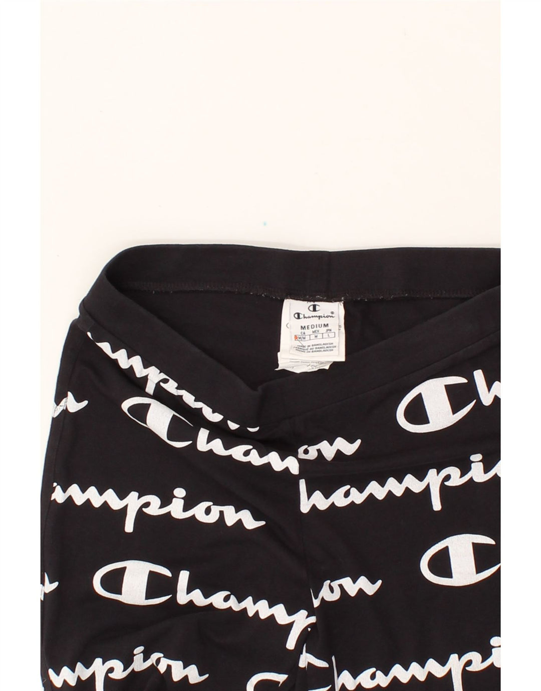 CHAMPION Womens Graphic Leggings UK 14 Medium  Black Cotton Vintage Champion and Second-Hand Champion from Messina Hembry 