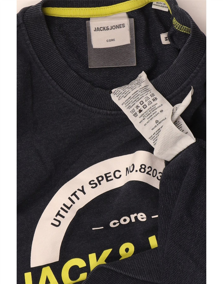 Jack & Jones muški džemper s grafičkim motivima, srednje tamnoplavi pamuk