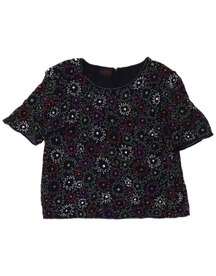 Top ženska bluza Frank Usher UK 20 2XL tamnoplavi cvjetni poliester