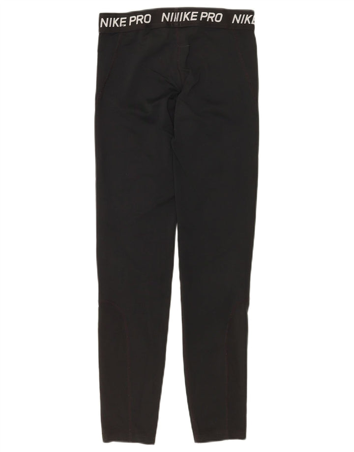 NIKE Girls Dri Fit Graphic Leggings 12-13 Years Velike crne poliesterske