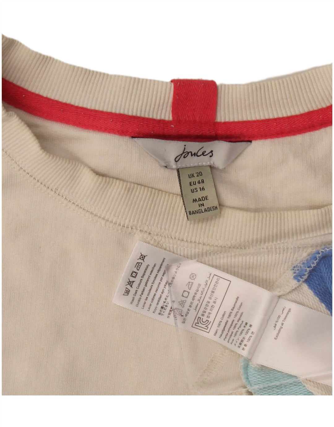 Joules Ženska majica s kratkim rukavima UK 20 2XL Raznobojni pamuk na pruge