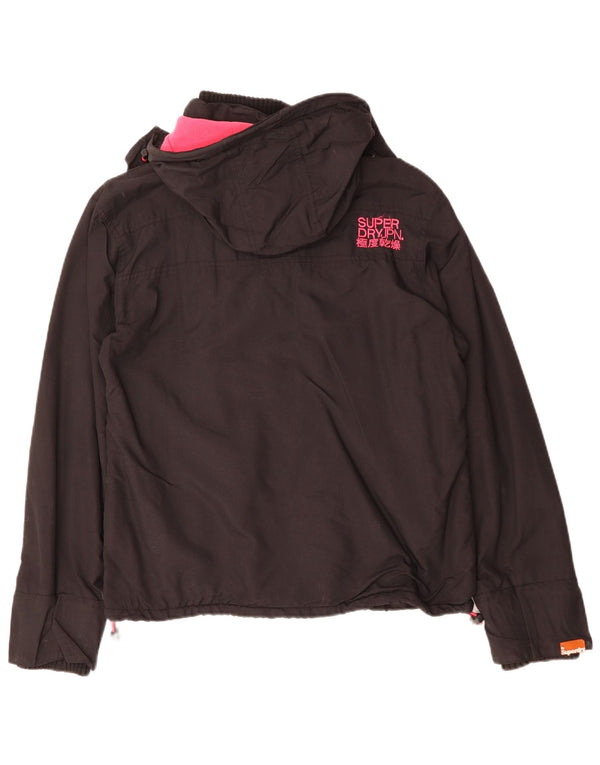 SUPERDRY ženska jakna vjetrovka s kapuljačom UK 18 XL crni najlon