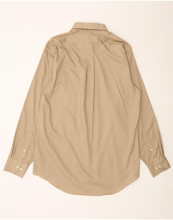 CHAPS Mens Classic Fit Twill Shirt Size 15 1/2 Medium Beige Cotton Vintage Chaps and Second-Hand Chaps from Messina Hembry 