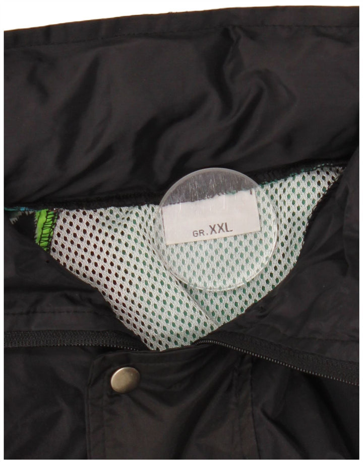 VINTAGE muška kišna jakna s kapuljačom UK 44 2XL crna geometrijska