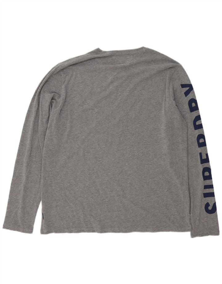 Superdry muška grafička majica dugih rukava 3XL sivi pamuk