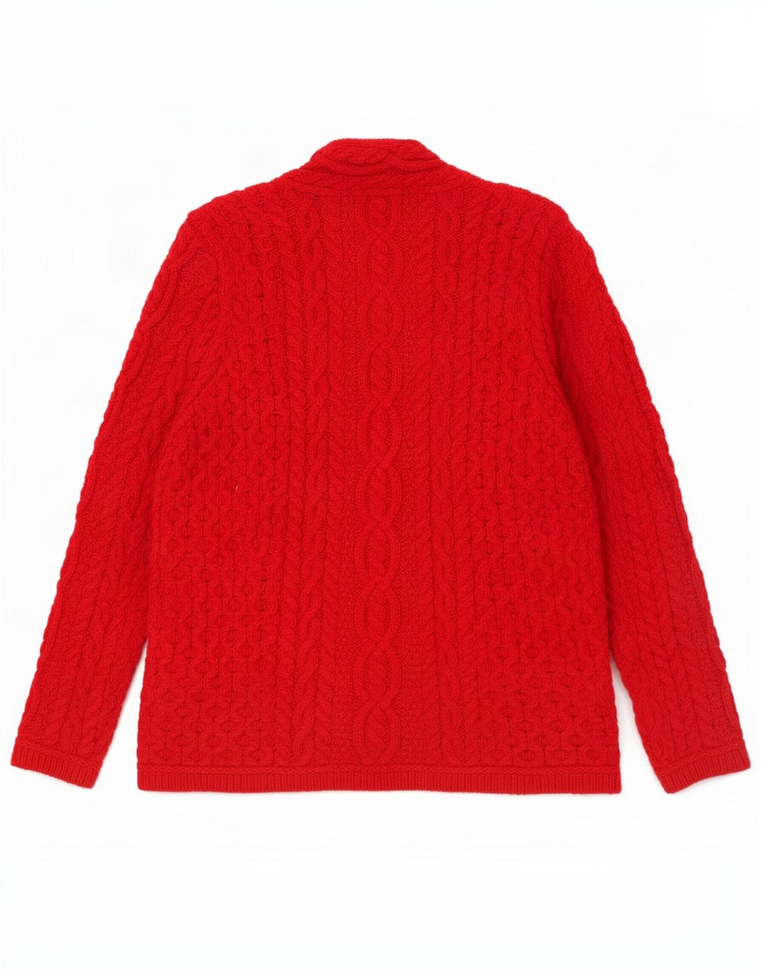 Aran Crafts ženski kardigan pulover UK 14 srednje crvene merino vune