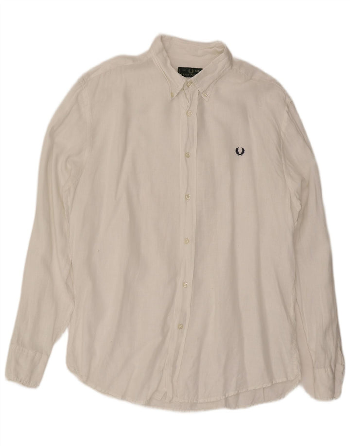 Fred Perry muška košulja 2XL od bijelog lana