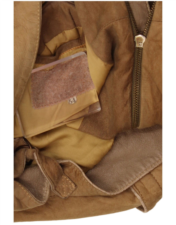 Vintage muška kožna jakna UK 40 Large Beige