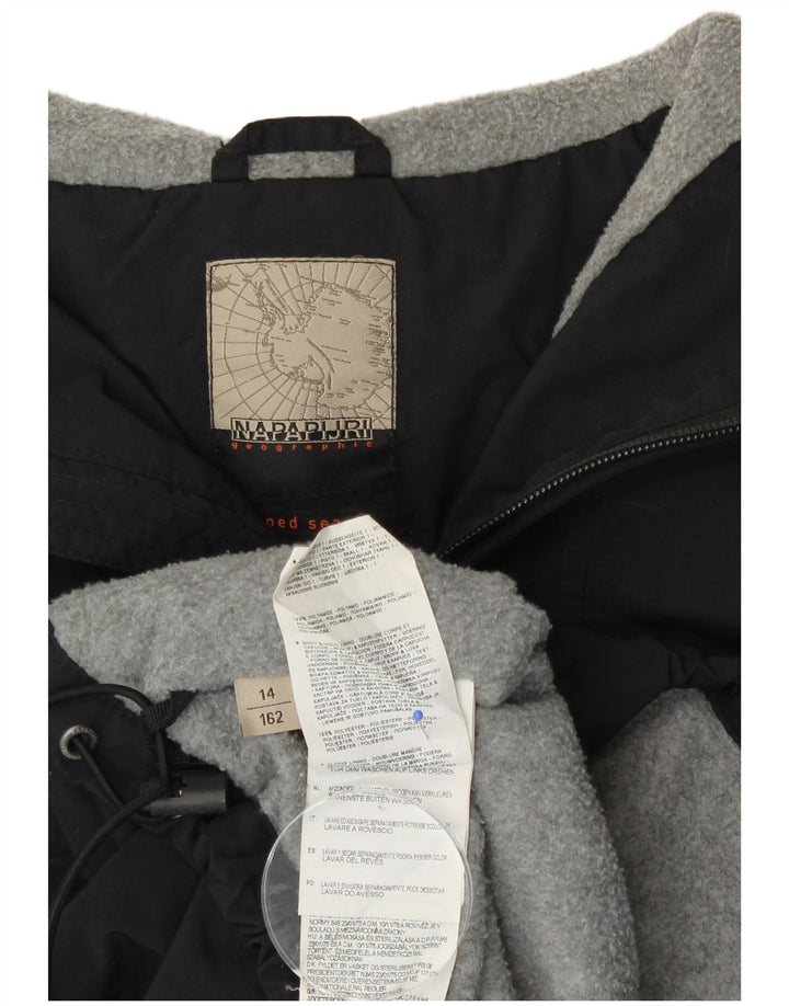 Napapijri anorak jakna s kapuljačom za dječake, 13-14 godina, crni poliester