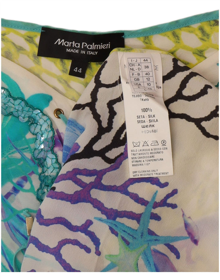 Marta Palmieri Ženski gornji dio pončo bluze UK 12 srednje bijele svile