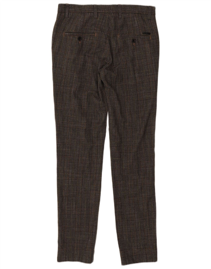 Jack & Jones muške uske hlače W30 L32 sivi karirani poliester