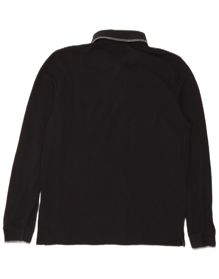 CHAMPION Muška polo majica dugih rukava Mala crna pamučna