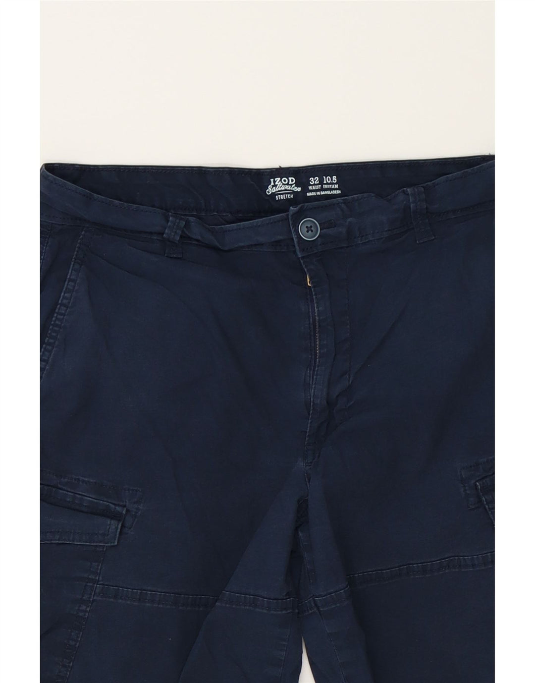IZOD Mens Salt Water Cargo Shorts W32 Medium Navy Blue Cotton Vintage Izod and Second-Hand Izod from Messina Hembry 