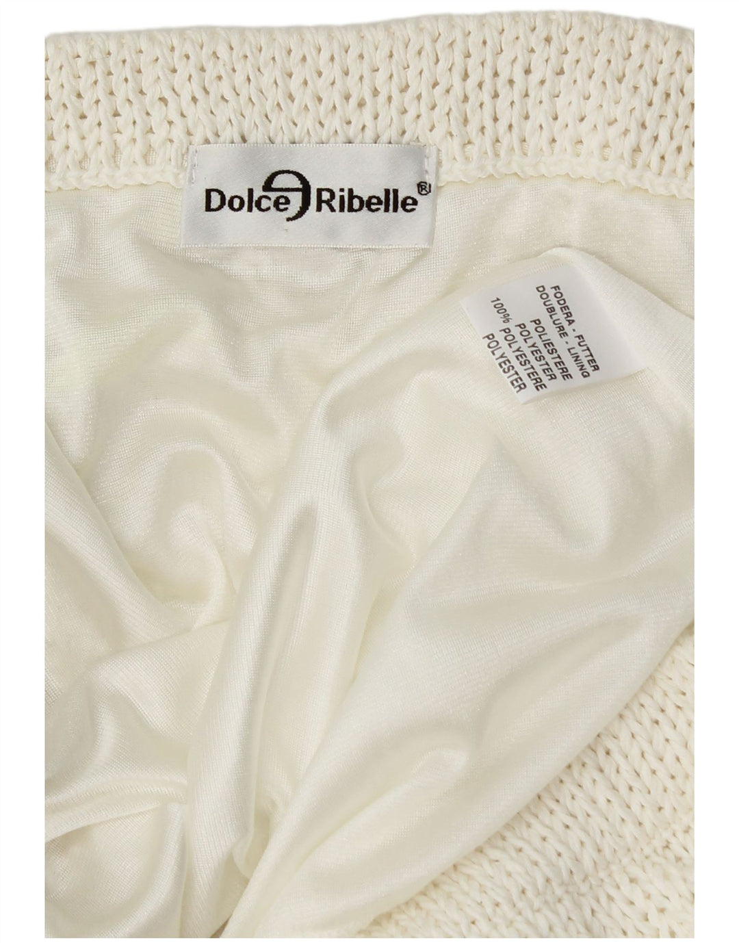 VINTAGE ženska pletena asimetrična suknja W34 veliki bijeli poliester