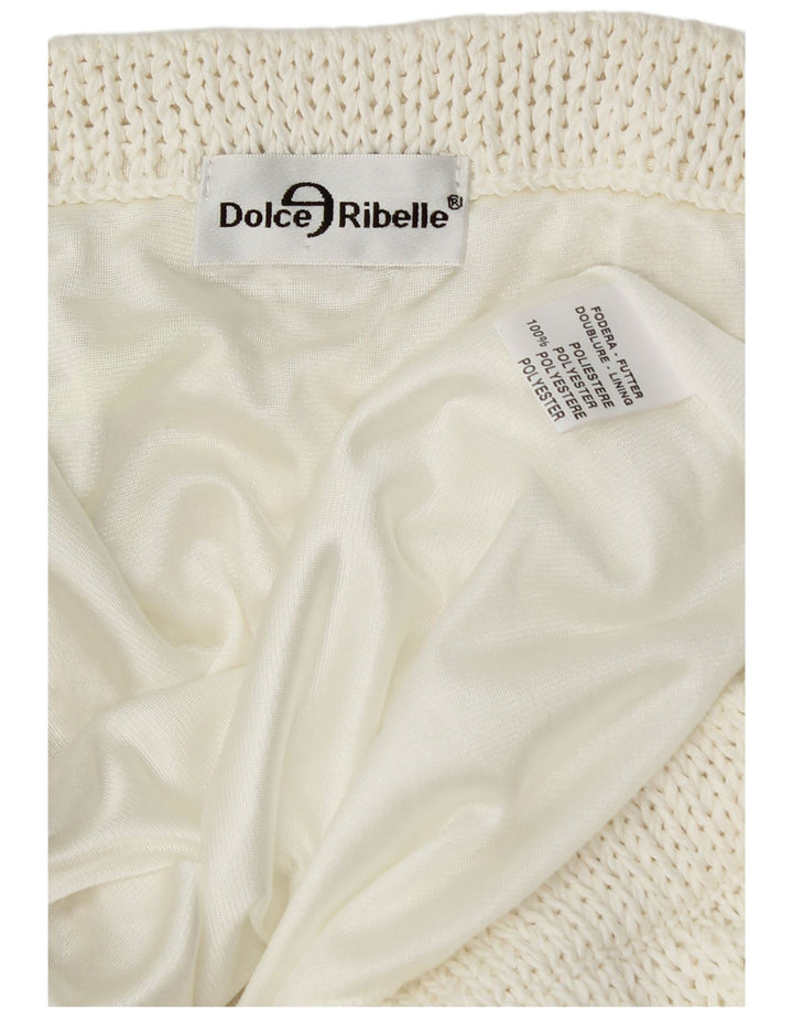 VINTAGE ženska pletena asimetrična suknja W34 veliki bijeli poliester