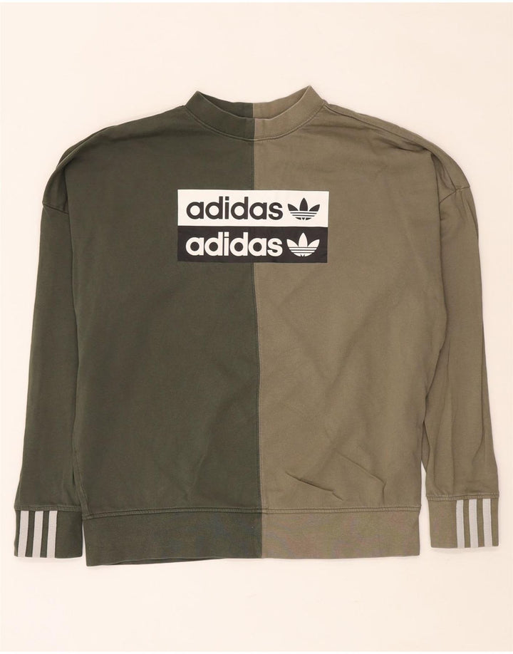 ADIDAS ženska majica prekomjerne veličine UK 8 Small kaki boja