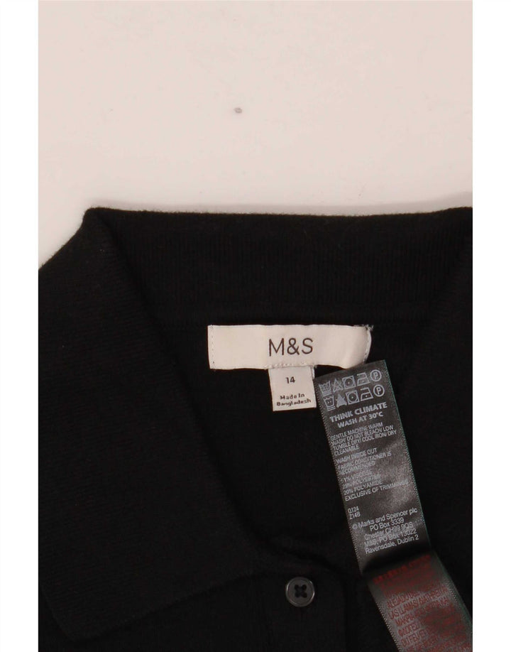 Marks & Spencer ženski prekomjerni džemper UK 14 Veliki crni viskozni