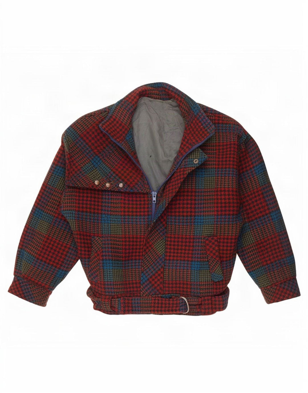 Vintage ženska bomber jakna UK 10 Small Red Houndstooth