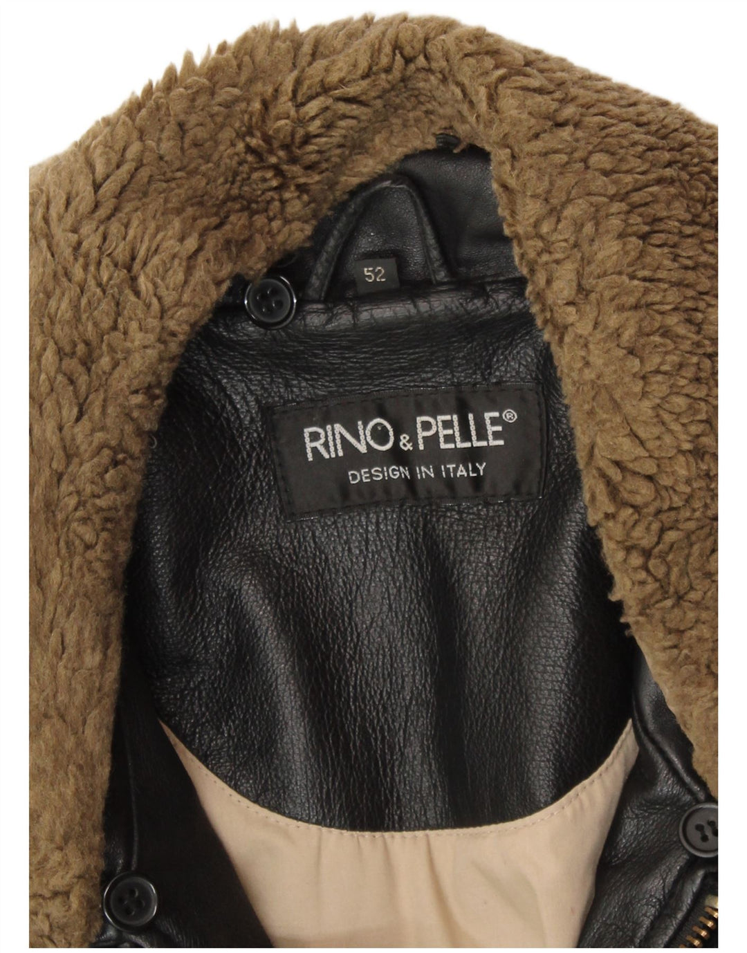 RINO & PELLE muška kožna letačka avijatičarska jakna IT 52 XL crna koža