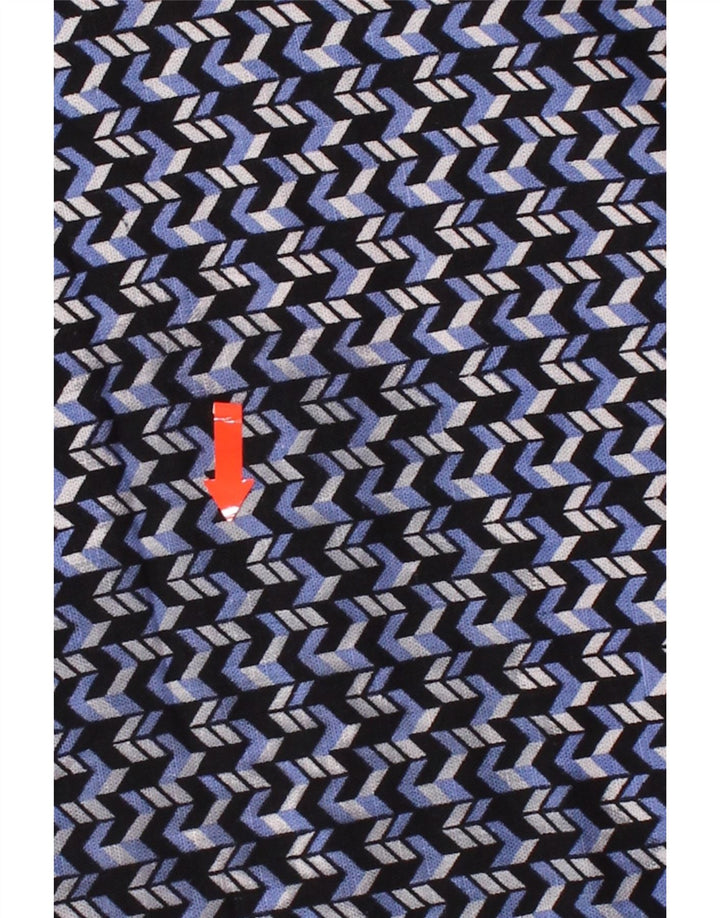 VINTAGE Mens Shirt Size 40 Medium Navy Blue Chevron Vintage Vintage and Second-Hand Vintage from Messina Hembry 