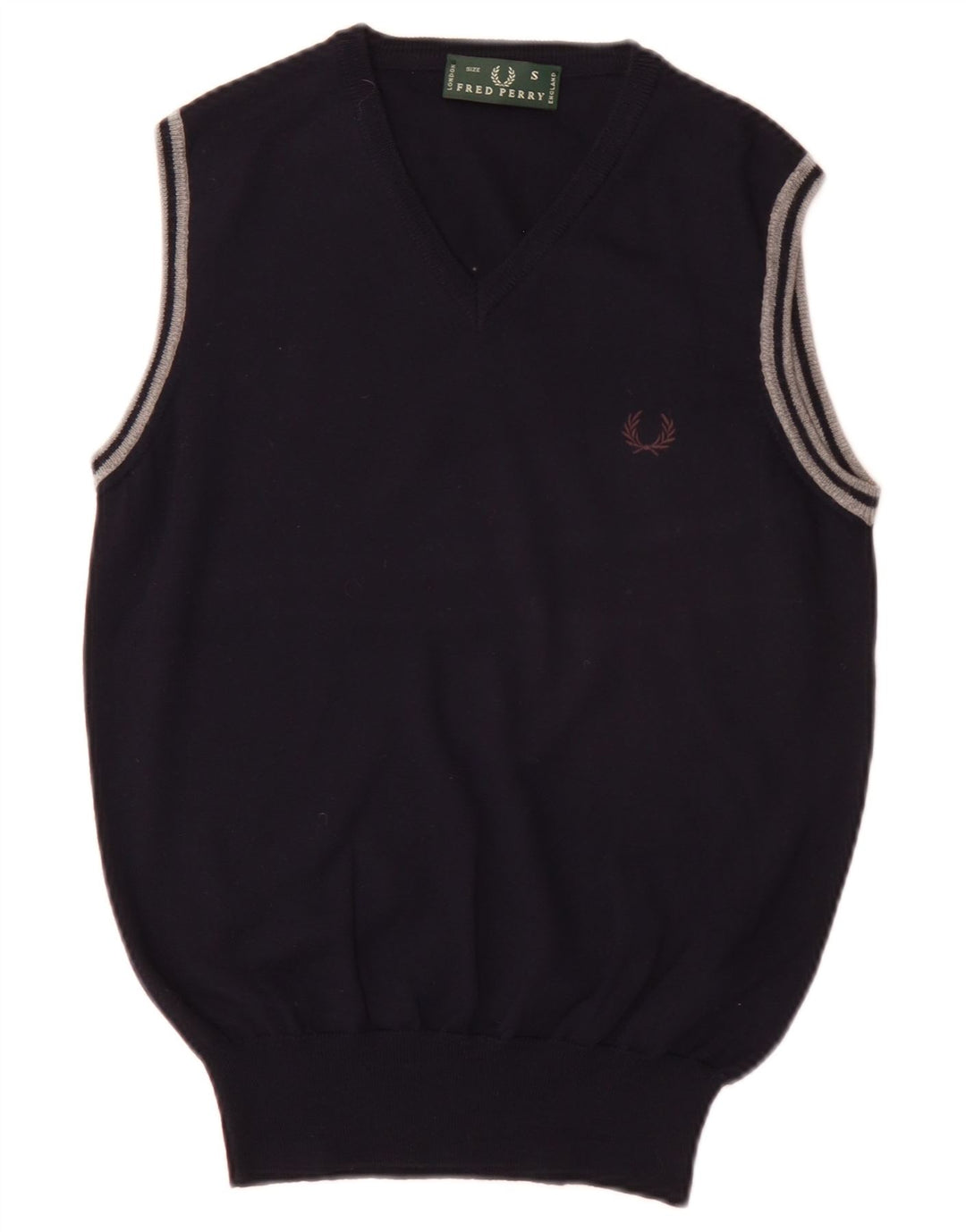 Fred Perry Muška majica bez rukava Mala tamnoplava vunena