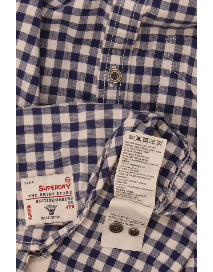 Superdry muška košulja Srednje plavi pamuk od ginghama