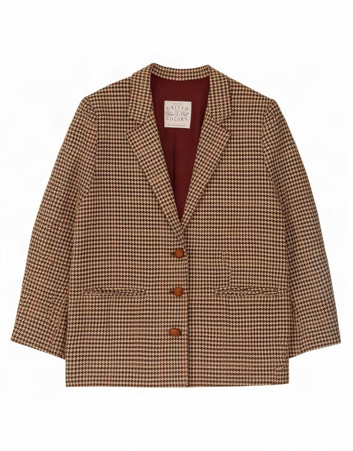 Benetton ženska jakna široke kroja IT 40 Mala zelena houndstooth