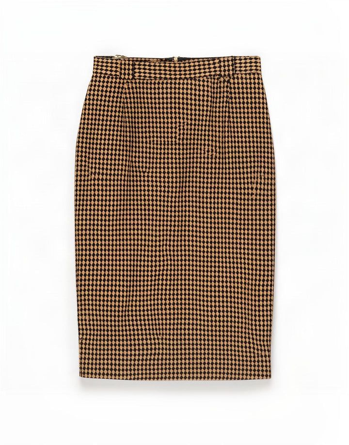 Michael H Ženska Pencil Suknja UK 12 Srednja W26 Bež Argyle/Diamond Wool