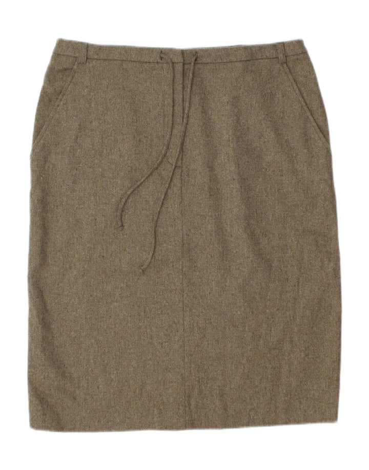 STEFANEL Womens Straight Skirt IT 46 Large W32  Brown Wool Vintage Stefanel and Second-Hand Stefanel from Messina Hembry 