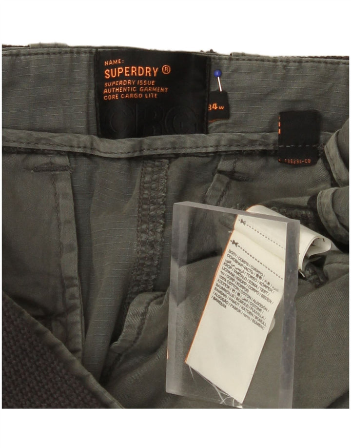 SUPERDRY muške kargo kratke hlače W34 veliki kaki pamuk