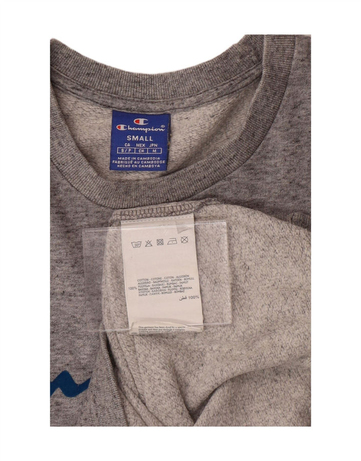 CHAMPION Mens Graphic Sweatshirt Jumper Small Grey Cotton Vintage Champion and Second-Hand Champion from Messina Hembry 