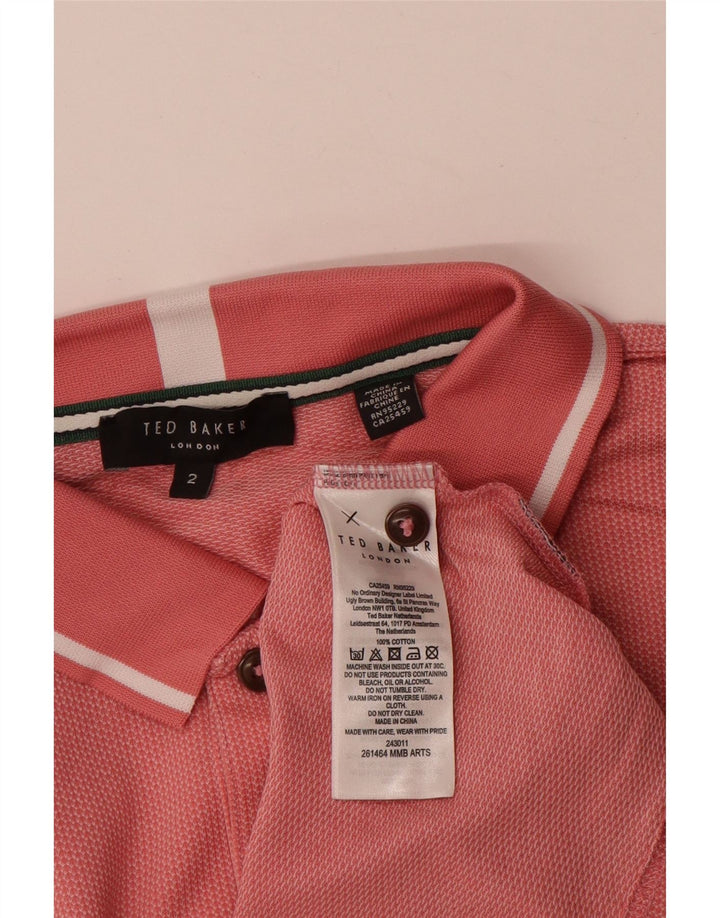 Ted Baker muška polo majica veličina 2 Mala ružičasta pamučna
