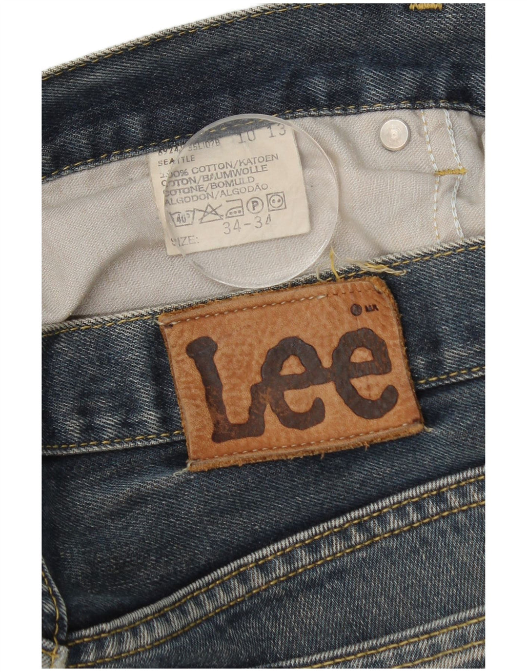 Lee Mens Seattle Straight Jeans W34 L30 Plavi pamuk