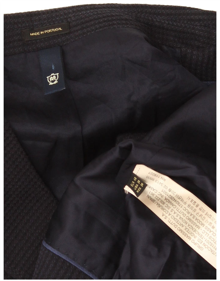 Massimo Dutti muška jakna sa 2 gumba EU 48 srednje tamnoplava acetat