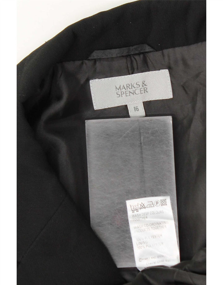 Marks & Spencer Ženska jakna sa 2 gumba UK 16 Veliki crni poliester