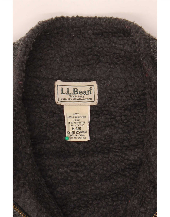 L.L.Bean muški Sherpa kardigan džemper srednje sive boje od janjeće vune