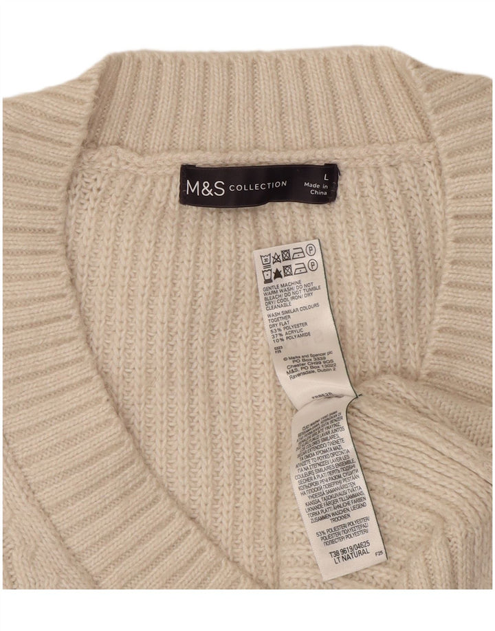 Marks & Spencer ženski prsluk bez rukava UK 16 Veliki prljavo bijeli poliester
