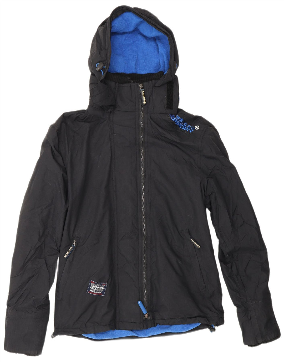 SUPERDRY ženska jakna vjetrovka s kapuljačom UK 14 srednje crna