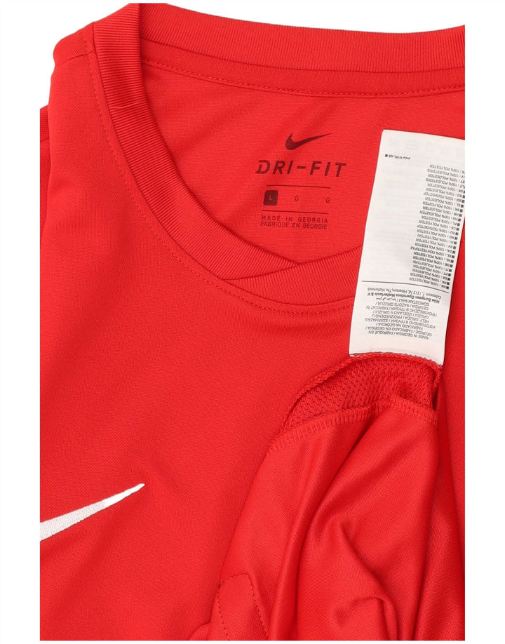 NIKE muška Dri Fit grafička majica kratkih rukava velika crvena poliester