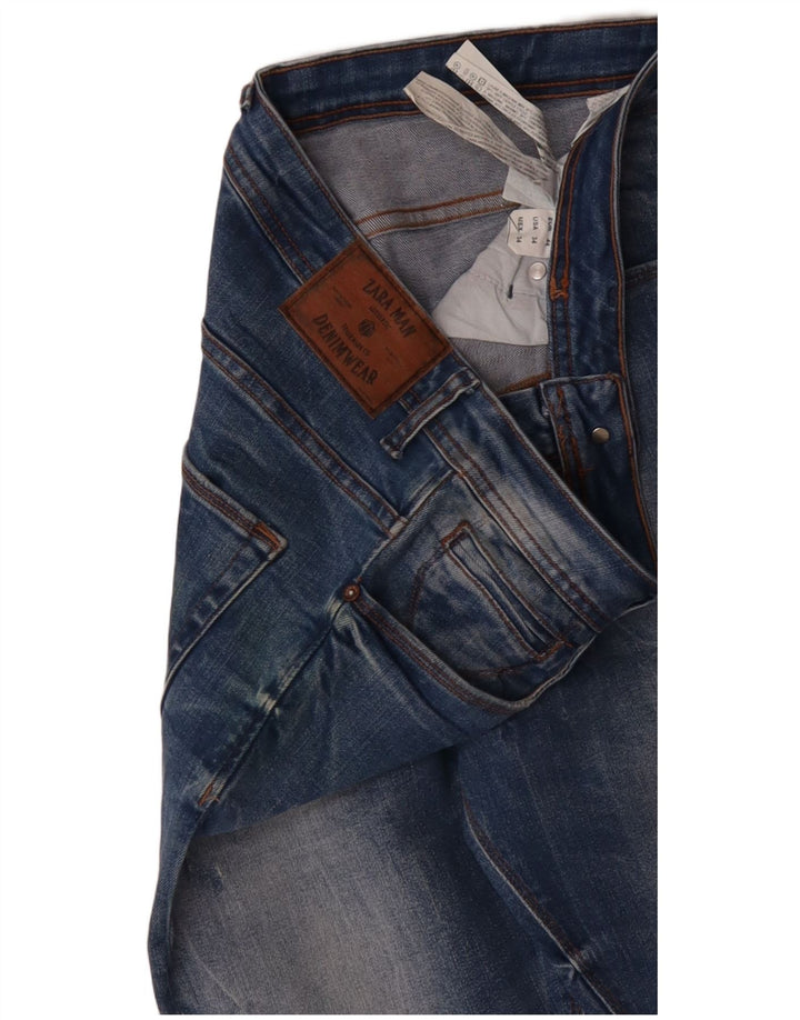 ZARA Muške uske traperice EU 44 Large W34 L31 Plavi pamuk