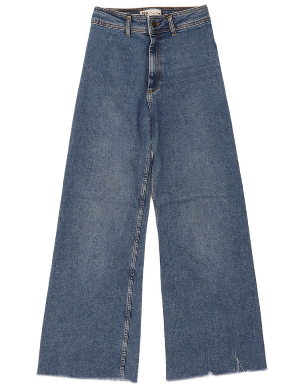 Zara ženske mornaričke ravne traperice visokog struka EU 36 XS W26 L29 plave