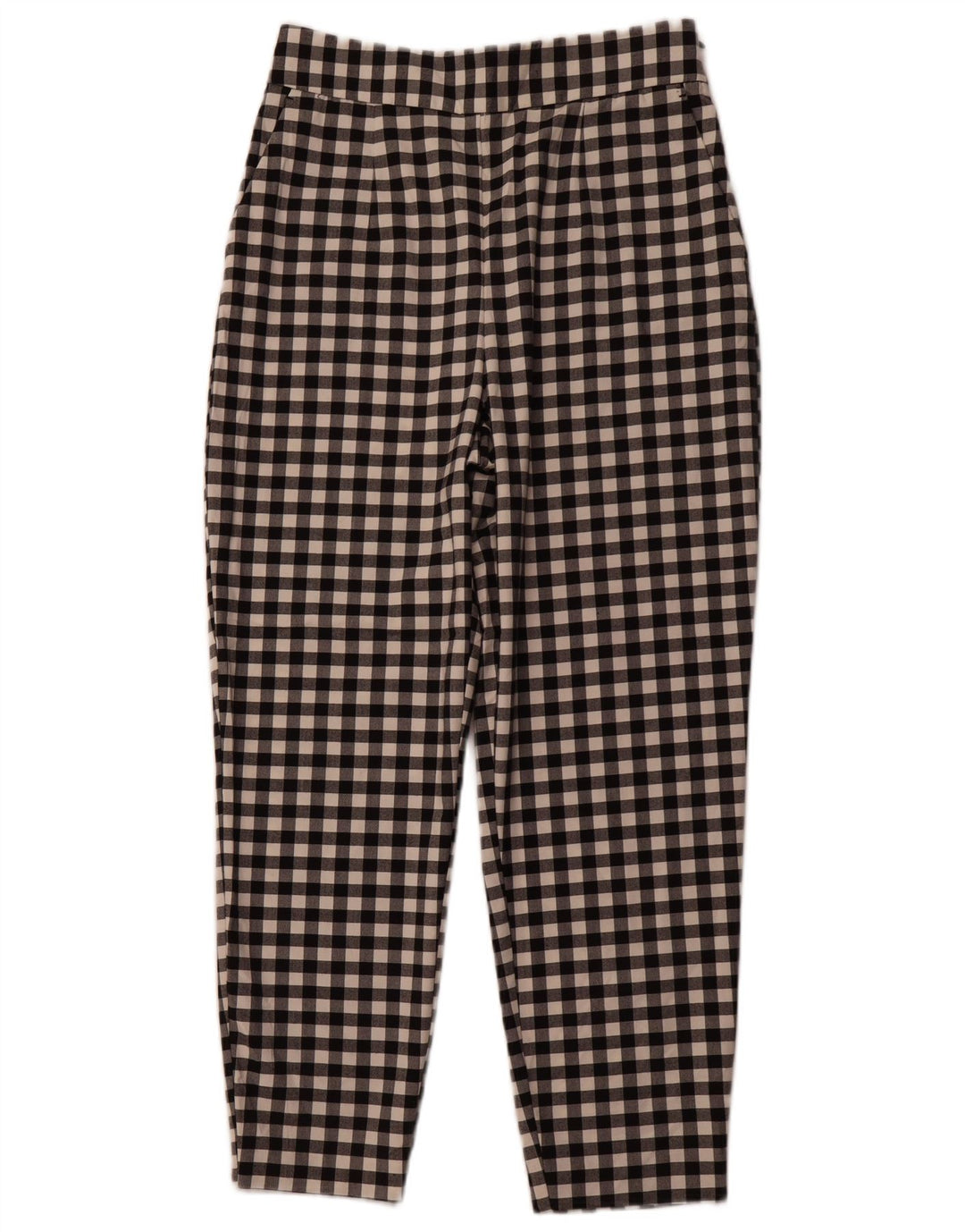 ZARA ženske sužene chino hlače srednje veličine W28 L26 crni gingham poliester