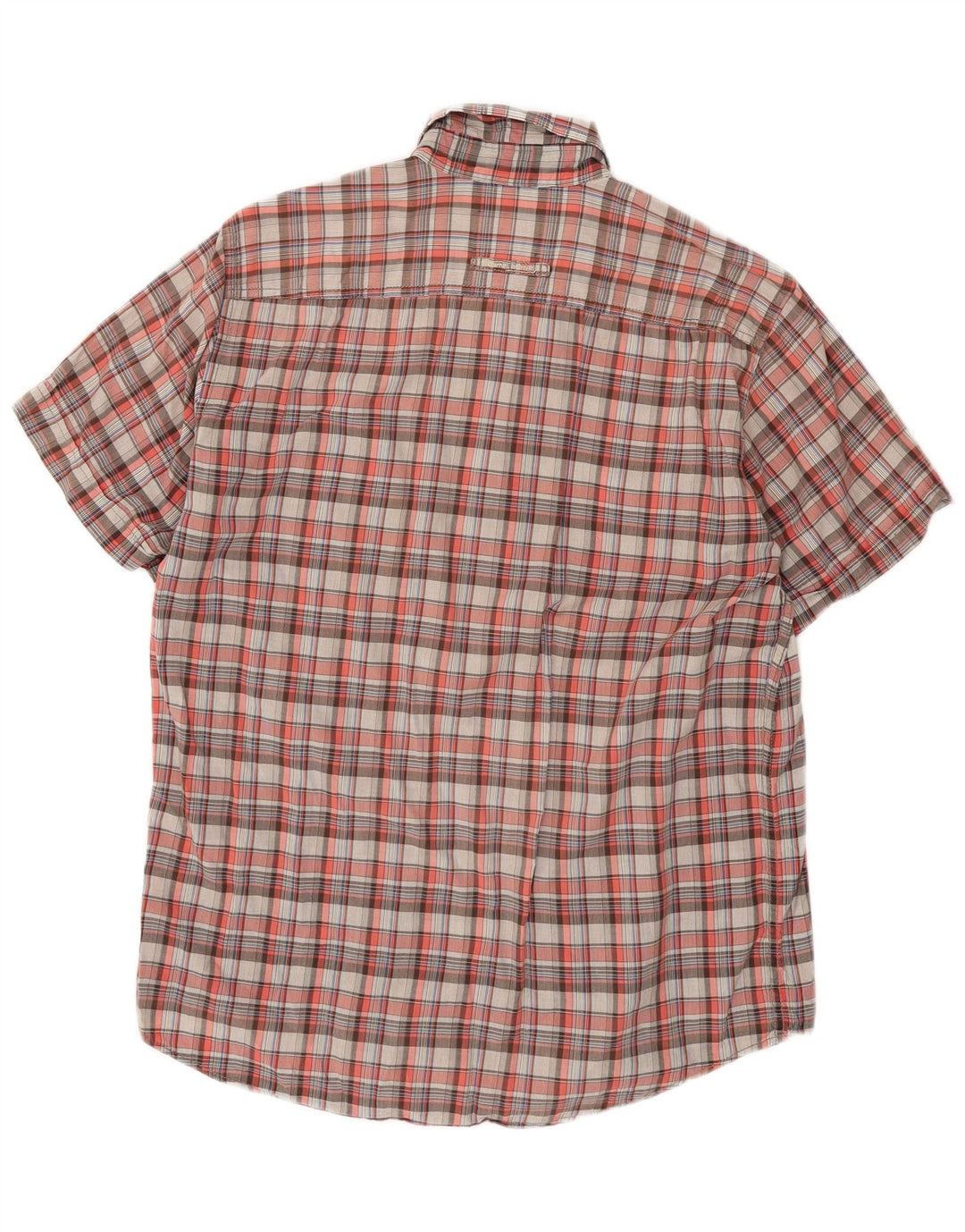 CAMEL ACTIVE Mens Modern Fit Short Sleeve Shirt Large Red Check Cotton