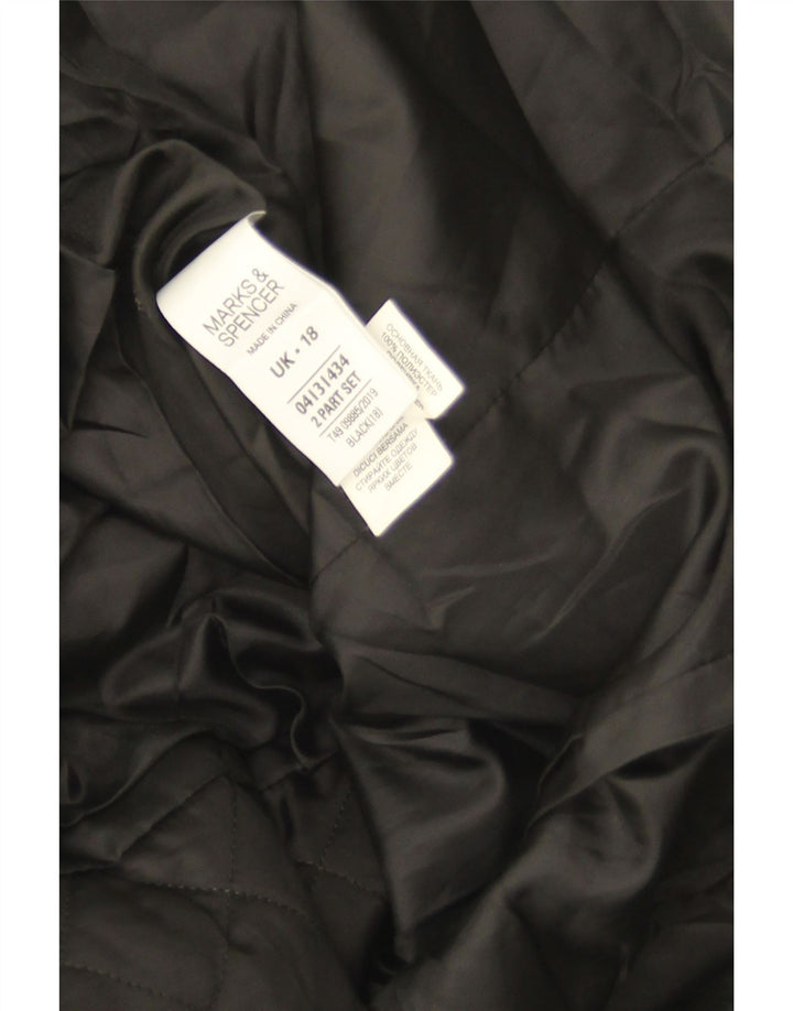 Marks & Spencer ženski prošiveni kaput UK 18 XL crni poliester